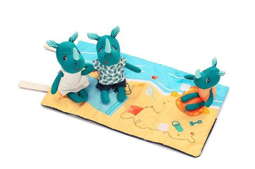 LILLIPUTIENS - Mini - cuddly rhino family with a folding mat Rhino Marius 2 years +