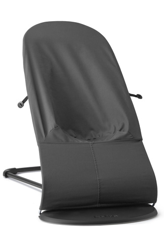 BABYBJÖRN - Bouncer BLISS Woven/Jersey Tri Fabric, Dark Grey + Toy Googly Eyes