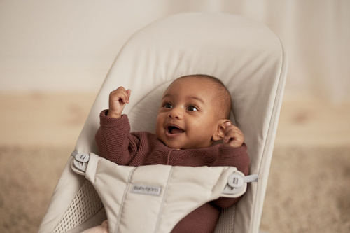 BABYBJÖRN - Bouncer BLISS Woven/Jersey Tri Fabric, Light Beige