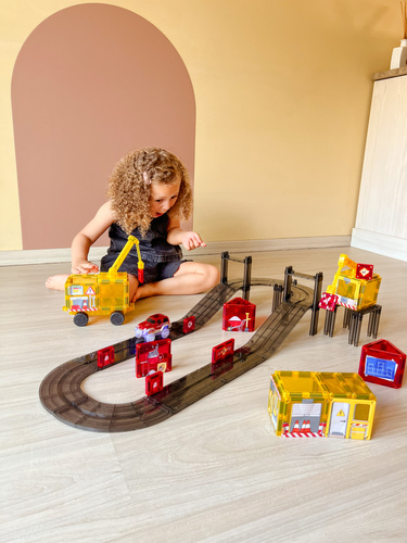 CLEVERCLIXX - Construction Builder Pack Intense magnetic blocks - 48 pcs.