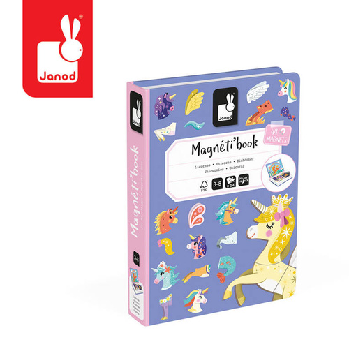 Janod - Magnetic puzzle Unicorn Magnetibook 3-8 years