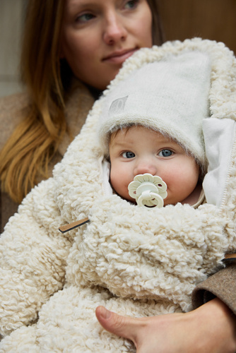 Elodie Details - Furry Knit Beanie - Vanilla White