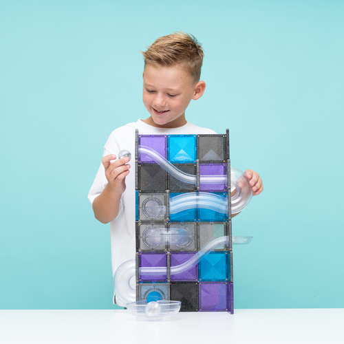 CONNETIX – Magnetic Tiles Ball Run Galaxy Pack - 61 pieces