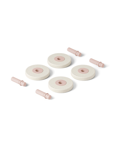 MODU - 4 x foam wheels, Sand Grey / Soft Rose