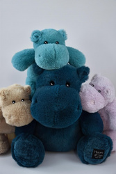 DOUDOU – Histoire d'Ours plush hippo HIP'POP, 40 cm, navy blue