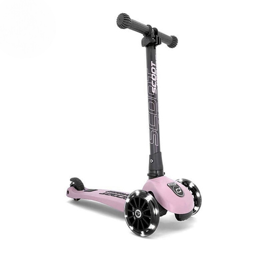 SCOOTANDRIDE - Highwaykick 3 LED - Folding scooter with light-up wheels 3+ Rose