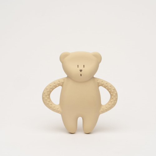 MOONIE - natural rubber bear teether, sand