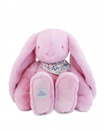 DOUDOU – Lapin Fleurette plush rabbit by Doudou et Compagnie, 50 cm, grenadine pink