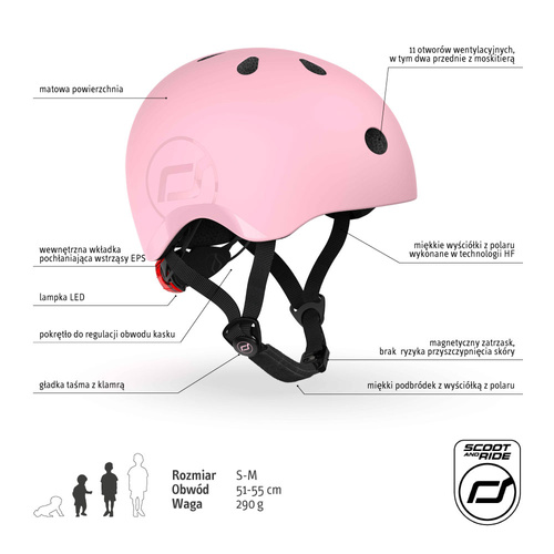 SCOOTANDRIDE - S-M helmet for children 3+ Rose