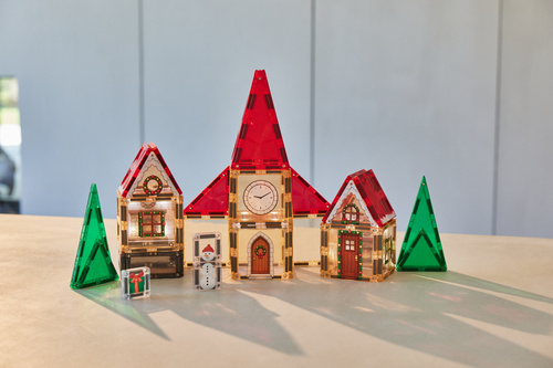 CLEVERCLIXX – Christmas Village Advent Calendar magnetic tiles - 46 el.