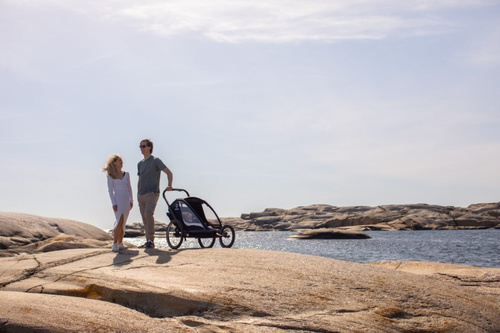 Hamax - Bike trailer for kids  BREEZE ONE + Jogger wheel - Navy/cream