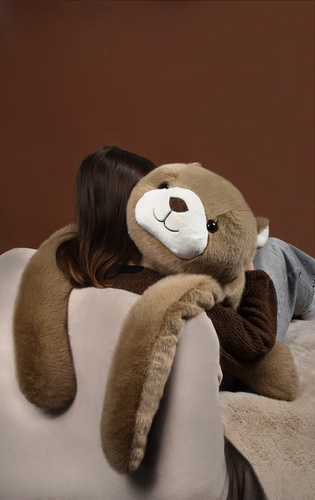 DOUDOU – weighted plush teddy bear by Histoire d'Ours, 100 cm, light brown