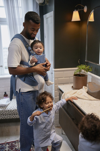 BABYBJORN - Baby Carrier Harmony, Woven, Blue mélange