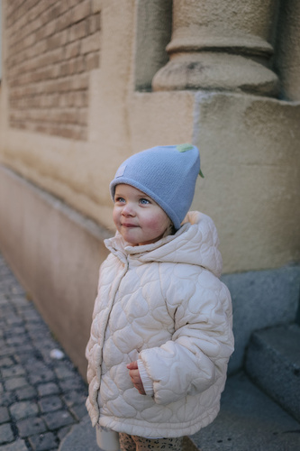 ELODIE DETAILS - winter hat, Furry Knit Beanie, Blueberry Bliss, 1-2yr