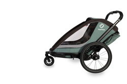 Hamax - Bike trailer for kids COCOON ONE + Jogger wheel - Green/black