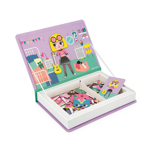 Janod - Magnetic puzzle. Costumes Girl Magnetibook collection 2018