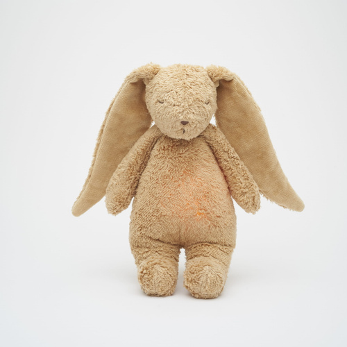 MOONIE - Rabbit Cappuccino Natur - rustling, organic bunny with a lamp