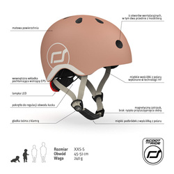 SCOOTANDRIDE - XXS-S helmet for children 1-5 years Mocha