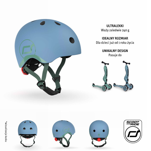 SCOOTANDRIDE - XXS-S helmet for children 1-5 years Steel