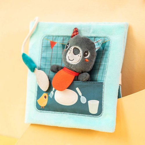 LILLIPUTIENS Activation book with a mini cuddly toy Bon appetit! Wolf Louis 12 m+