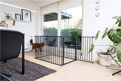DogSpace - Max Multi Expandable Dog Pen Rectangle With Gate, Black (70x102cm)