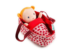 LILLIPUTIENS - Baby doll in a basket with clothes and blanket Aghate 12 m +