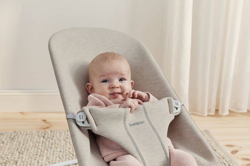 BABYBJORN - Bouncer Bliss - Light grey frame, 3D Jersey, Light beige
