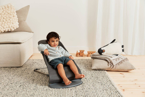 BABYBJÖRN - Bouncer Bliss Woven, Petal Quilt - Anthracite + Toy