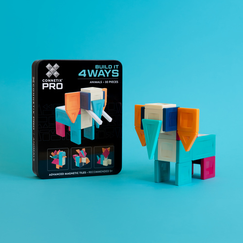 CONNETIX – Magnetic Tiles PRO Build It 4 Ways Animals Pack - 30 pieces