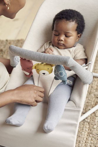 BABYBJORN - Bouncer Bliss - Light grey frame, 3D Jersey, Light beige