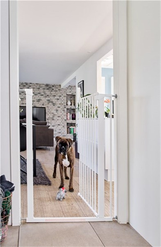 DogSpace - Bonnie Extra Tall Pressure Fitted Dog Gate, White (73.5-79.6cm)