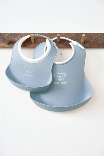 BABYBJÖRN - Soft Bibs - small&big - Powder Blue