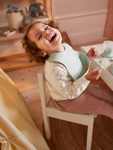 BABYBJÖRN - 2 big soft Bibs - Powder Green/ Powder Pink