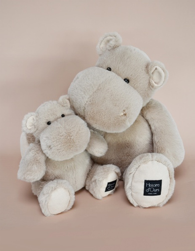 DOUDOU – HIP'COOL plush hippo by Histoire d'Ours, 40 cm, beige