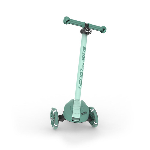 SCOOTANDRIDE - Highwaykick 3S - scooter with 2-in-1 control system and LED wheels, foldable 3+, forest