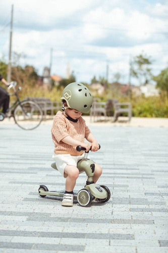 SCOOTANDRIDE - Highwaykick 2in1 Ride and scooter 1-5 years Olive