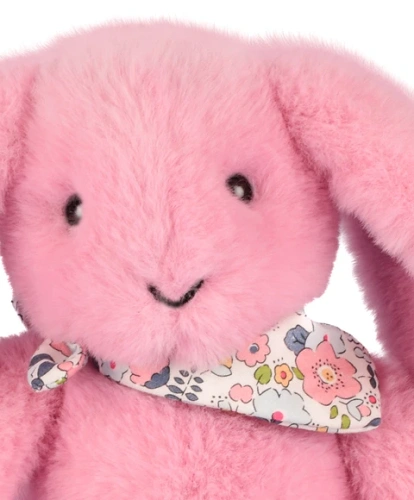 DOUDOU – Lapin Fleurette plush rabbit by Doudou et Compagnie, 25 cm, grenadine pink