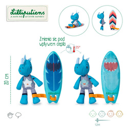 LILLIPUTIENS Magical cuddly bath toy surfer Rhinoceros Marius 12 m+