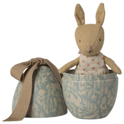 MAILEG - Easter egg with micro rabbit, Small - Dusty blue