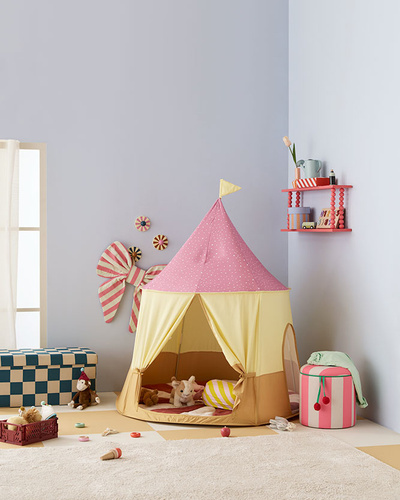 Kid's Concept - pouffe cylinder with storage, pink