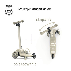 SCOOTANDRIDE - Highwaykick 3S - scooter with 2-in-1 control system and LED wheels, foldable 3+, ash