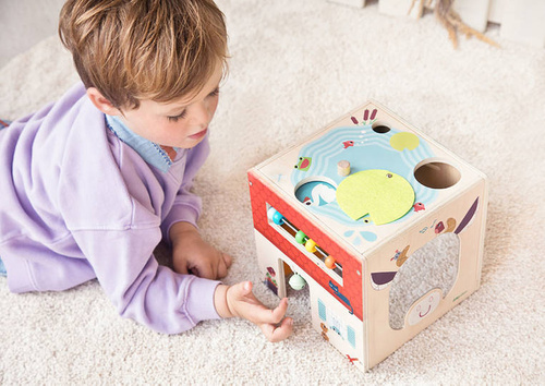 LILLIPUTIENS -Wooden activity cube - Farm 12 m+