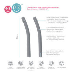 EZPZ Silikonowy kubeczek Mini Cup 120 ml + 2 słomki GRATIS szary