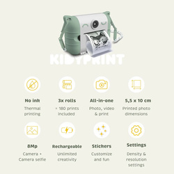 Kidywolf – camera with printing function Kidyprint, green