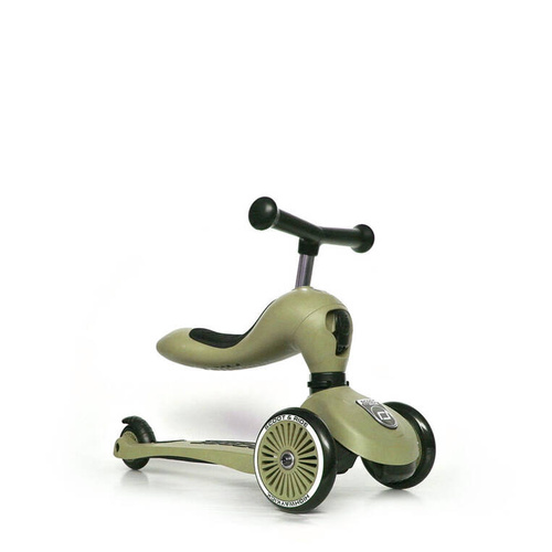 SCOOTANDRIDE - Highwaykick 2in1 Ride and scooter 1-5 years Olive