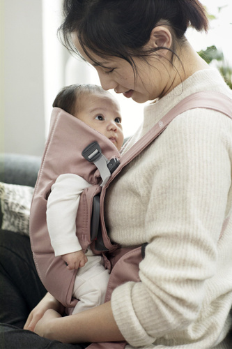 BABYBJÖRN - Baby Carrier MINI Woven, Dusty Pink
