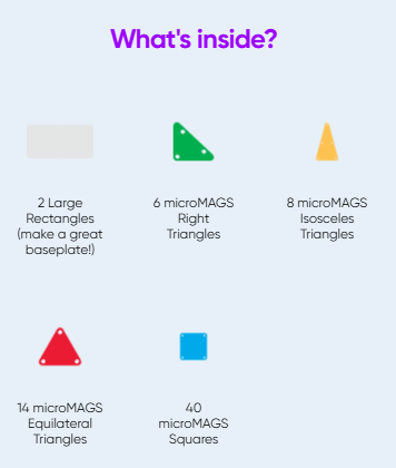 MAGNA-TILES - magnetic tiles microMAGS - 70 el.