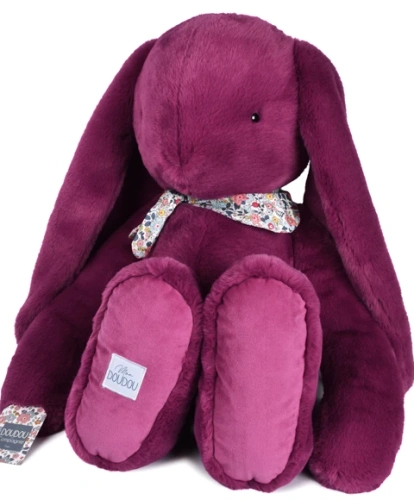DOUDOU – Lapin Fleurette plush rabbit by Doudou et Compagnie, 70 cm, plum