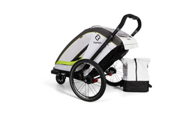 Hamax - Bike trailer for kids BREEZE + Jogger wheel, double - White/green