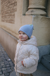 ELODIE DETAILS - winter hat, Furry Knit Beanie, Blueberry Bliss, 6-12 months